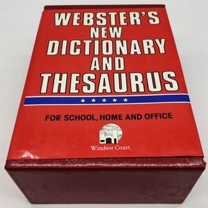Vtg Websters Dictionary Thesaurus Combined Volume for School Home Office 1989